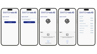Exemplary login with the help of a passkey. Graphic: SWITCH 