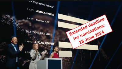 At the Digital Economy Award Night 2023, the audience chose a female and a male winner of the NextGen Hero Award via live voting.