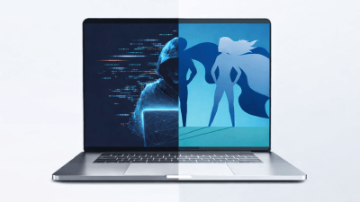 Illustration of an open laptop