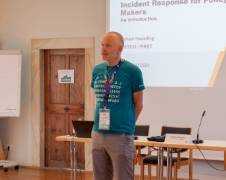 Michael Hausding, cyber security expert from Switch, at the European Summer School on Internet Governance.