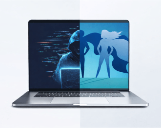 Illustration of an open laptop